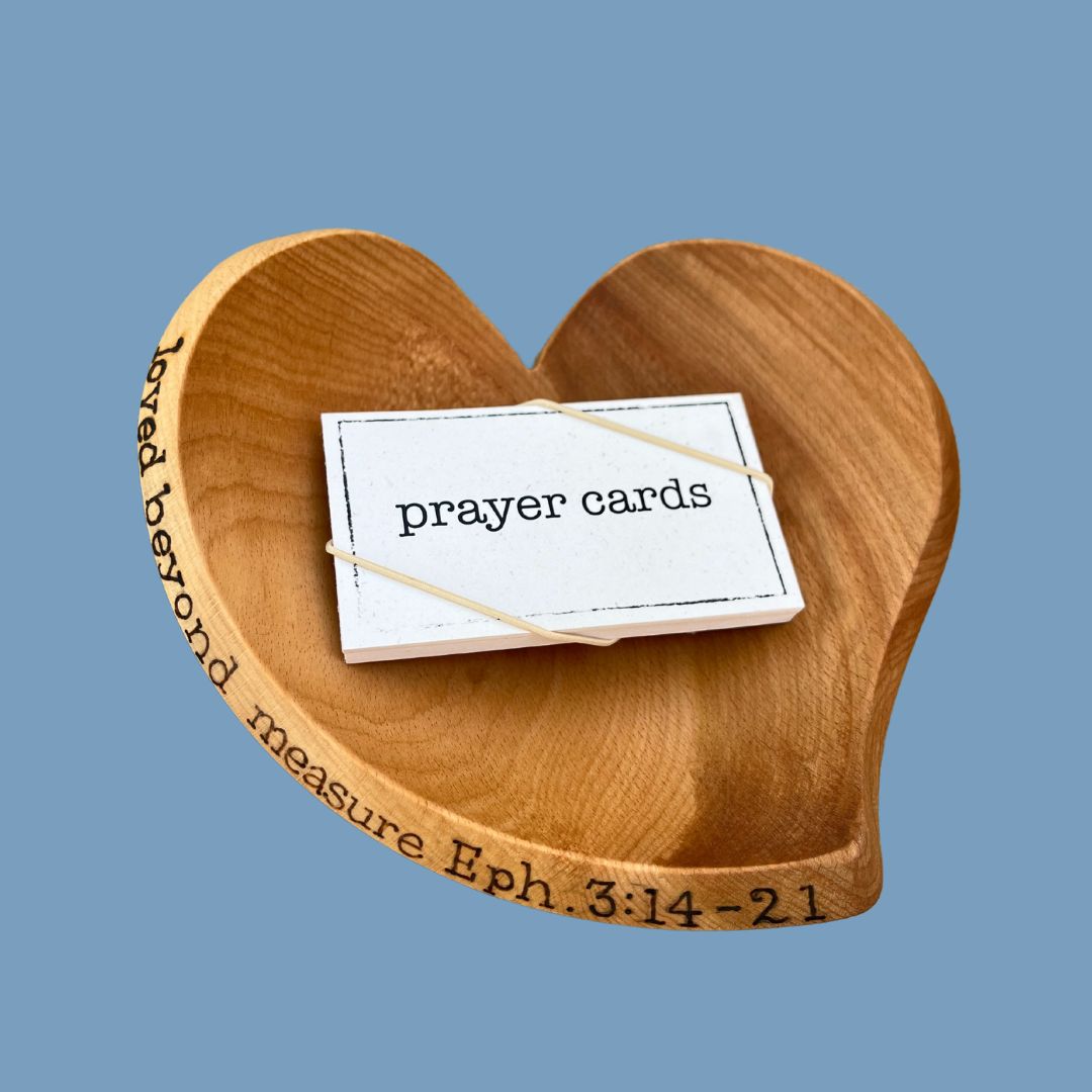 Wooden Heart PrayerBowl - Ephesians 3:14-21