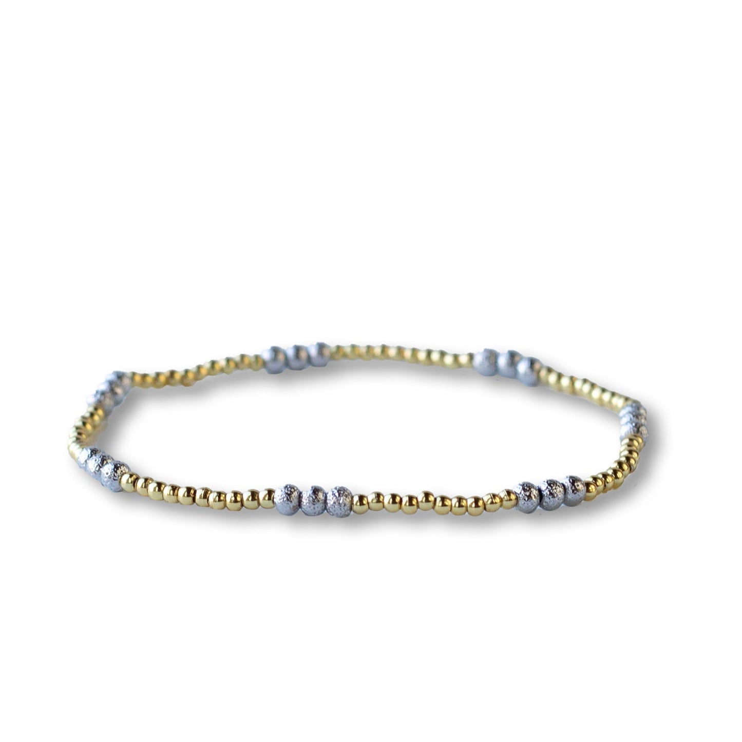 Gilded Gold Beaded Stretch Bracelet