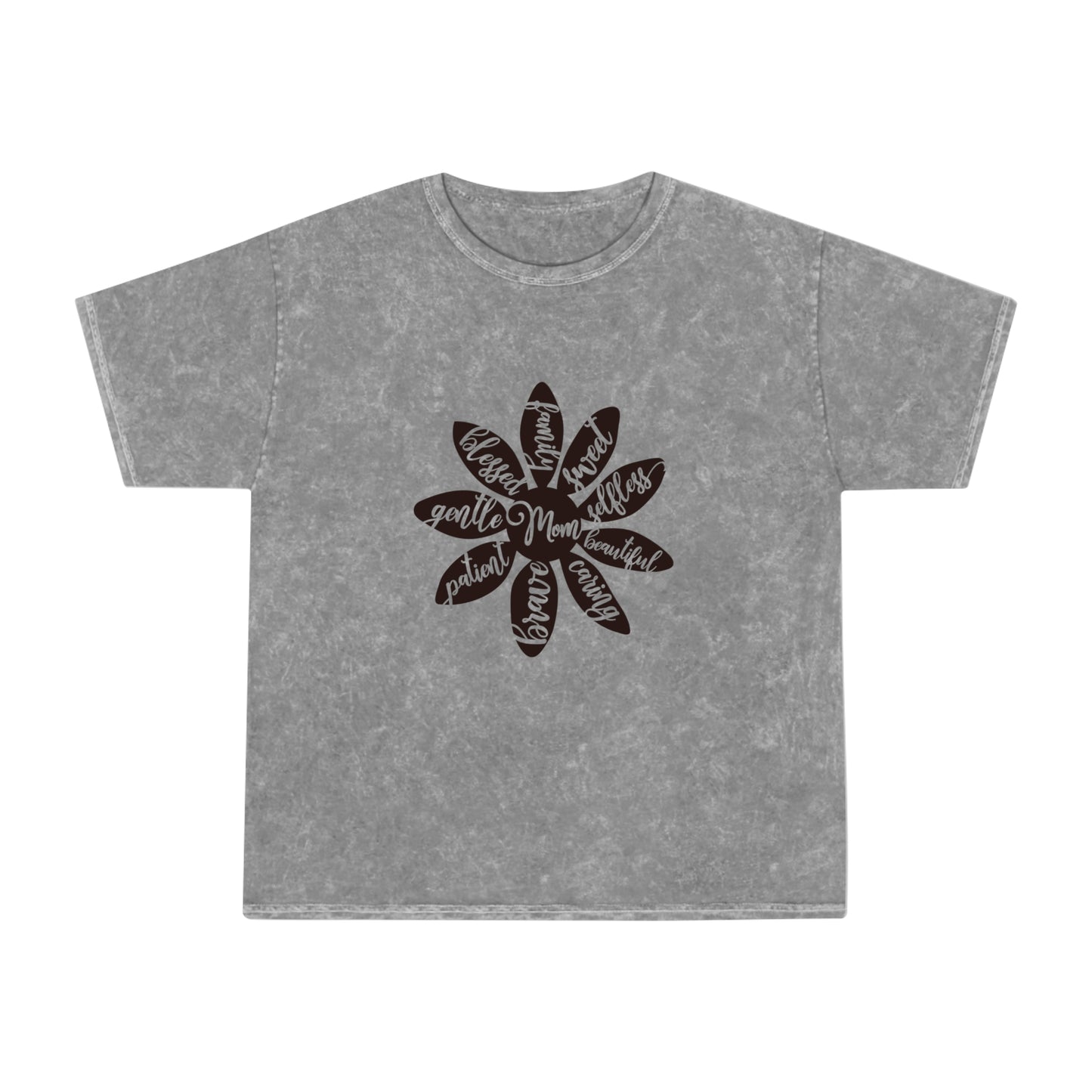 Mom Flower Unisex Mineral Wash T-Shirt