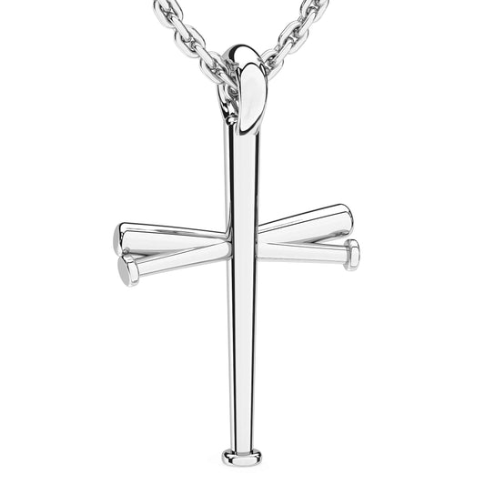 Baseball Bat Cross Necklace