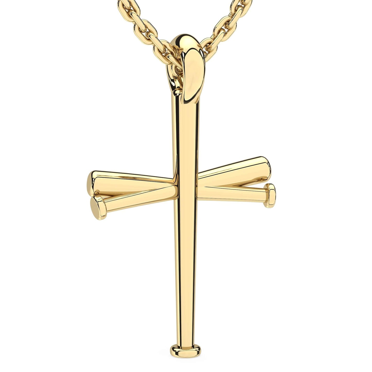 Baseball Bat Cross Necklace