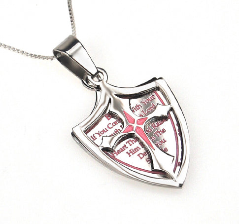 Women's 2 Piece Shield Cross Necklace