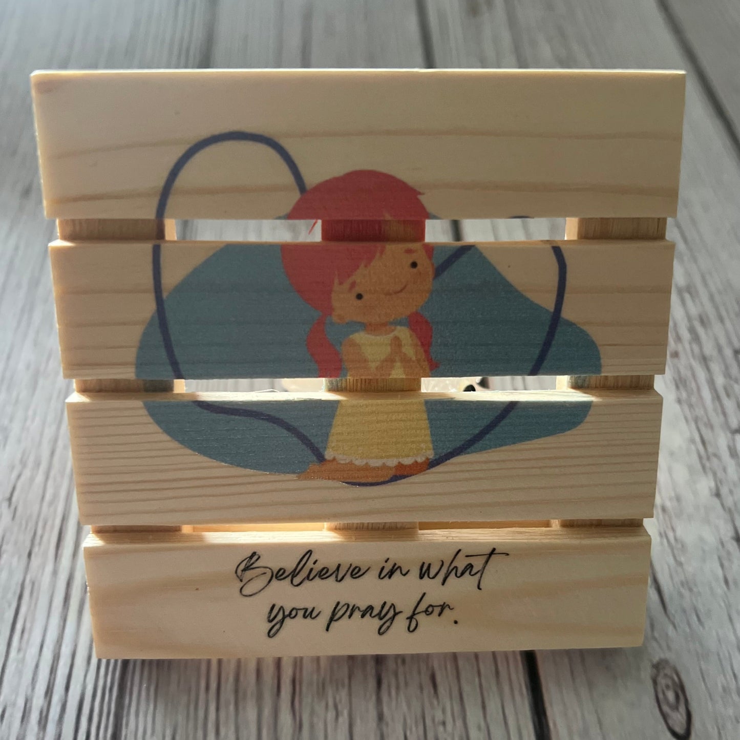 Mini Pallet Coaster - Praying Child 4