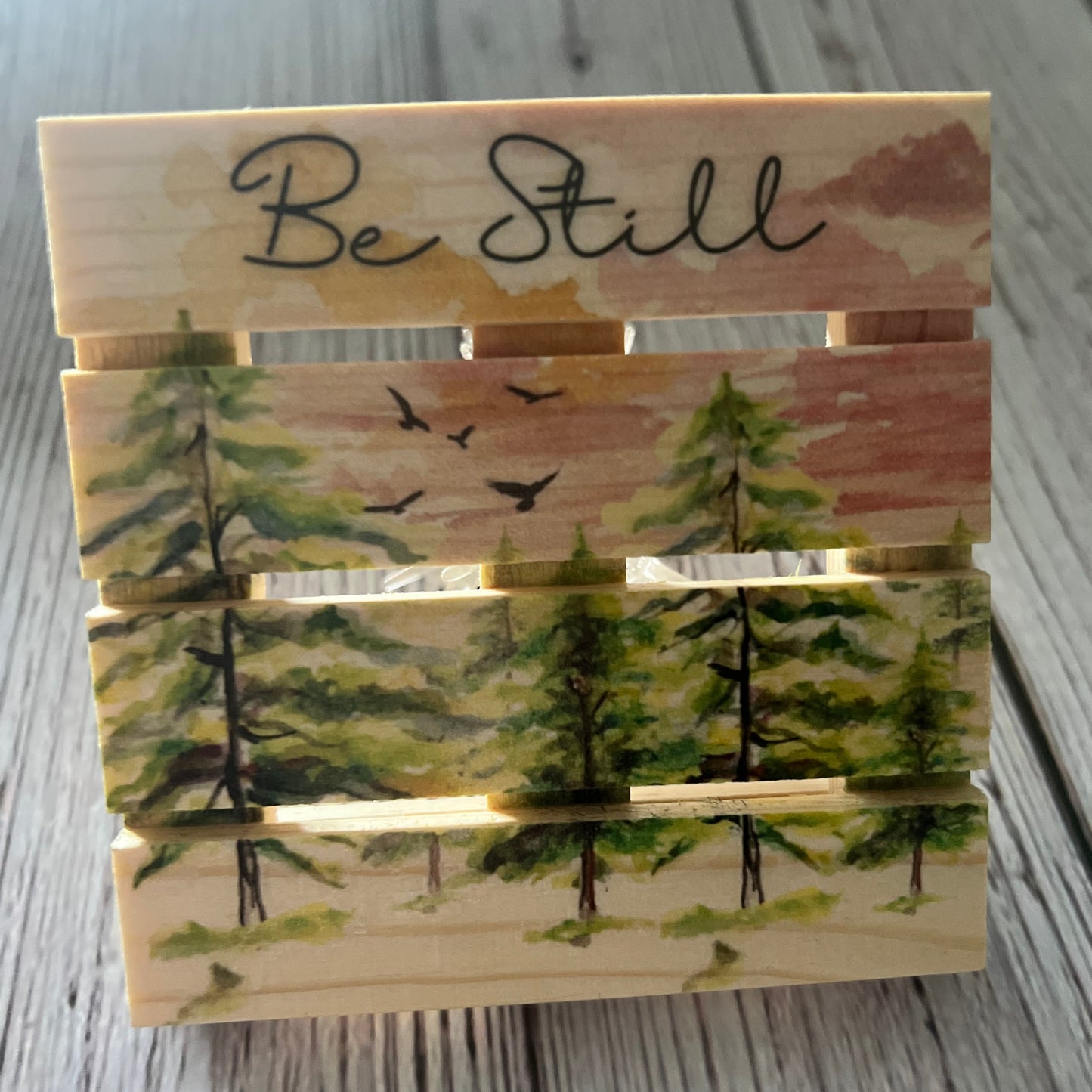 Mini Pallet Coaster - Be Still