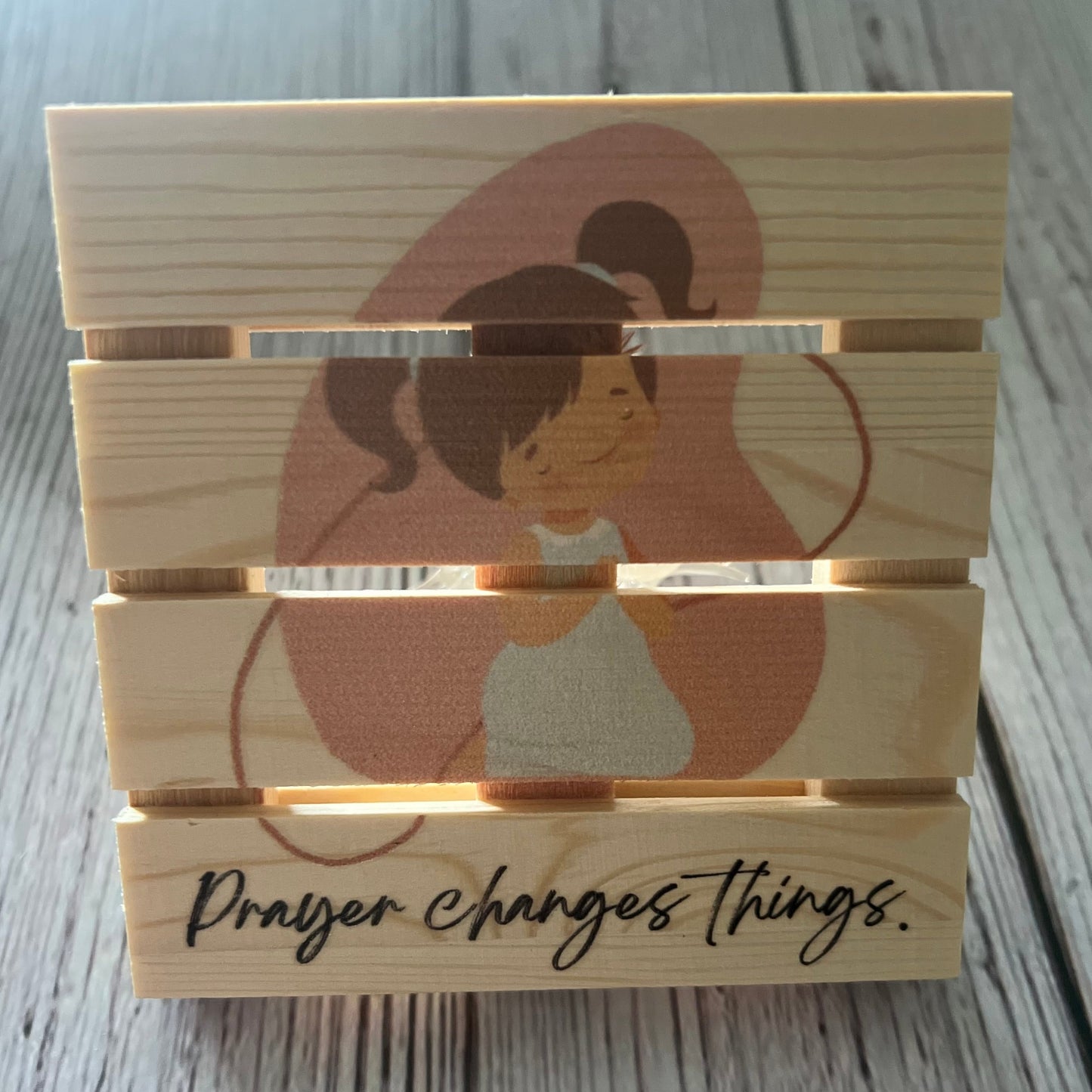 Mini Pallet Coaster - Praying Child 6