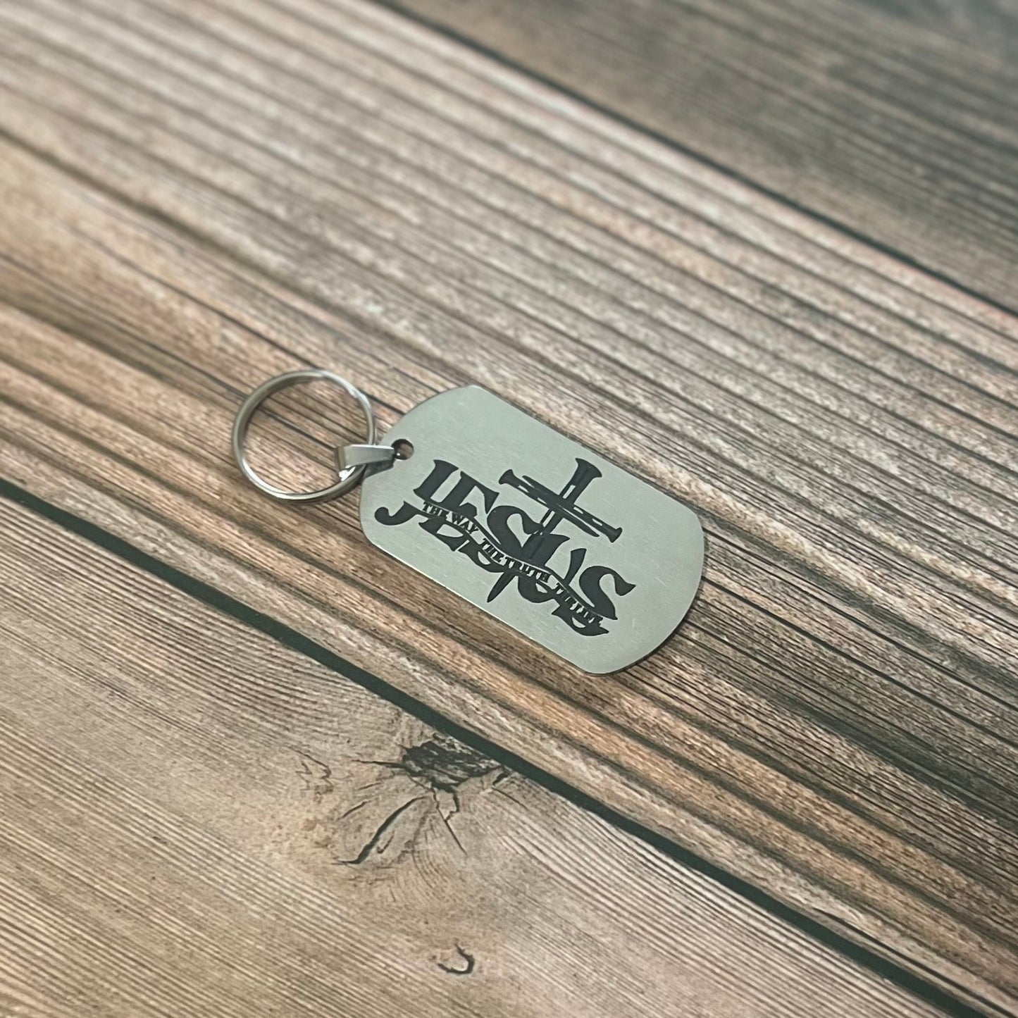 Stainless Steel Keychain - Jesus with Cross