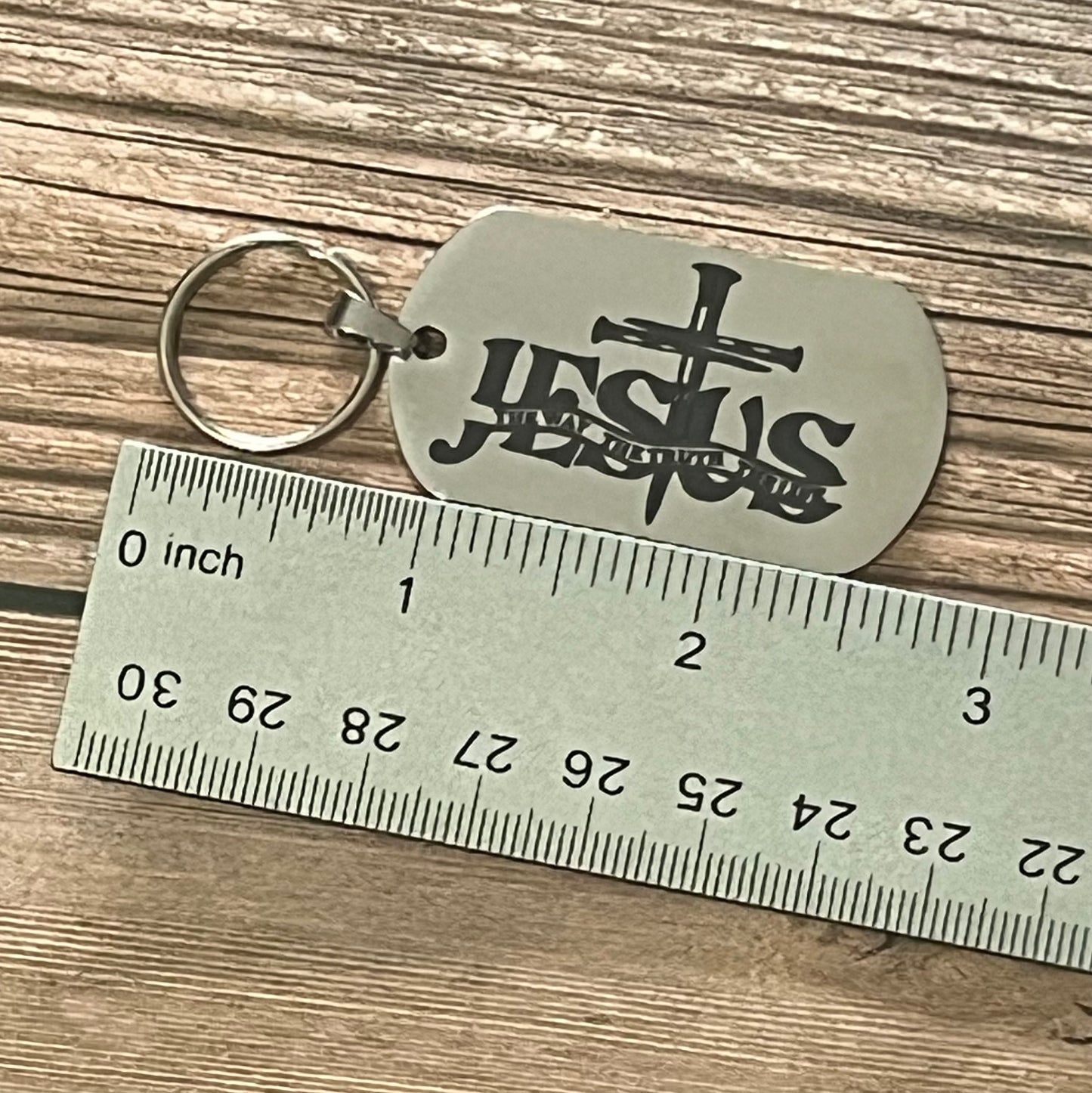 Stainless Steel Keychain - Jesus with Cross