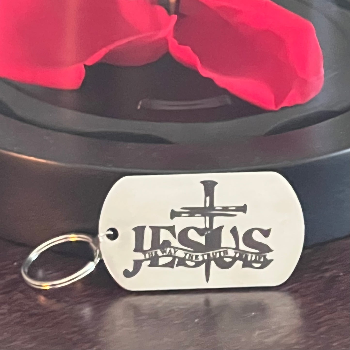 Stainless Steel Keychain - Jesus with Cross