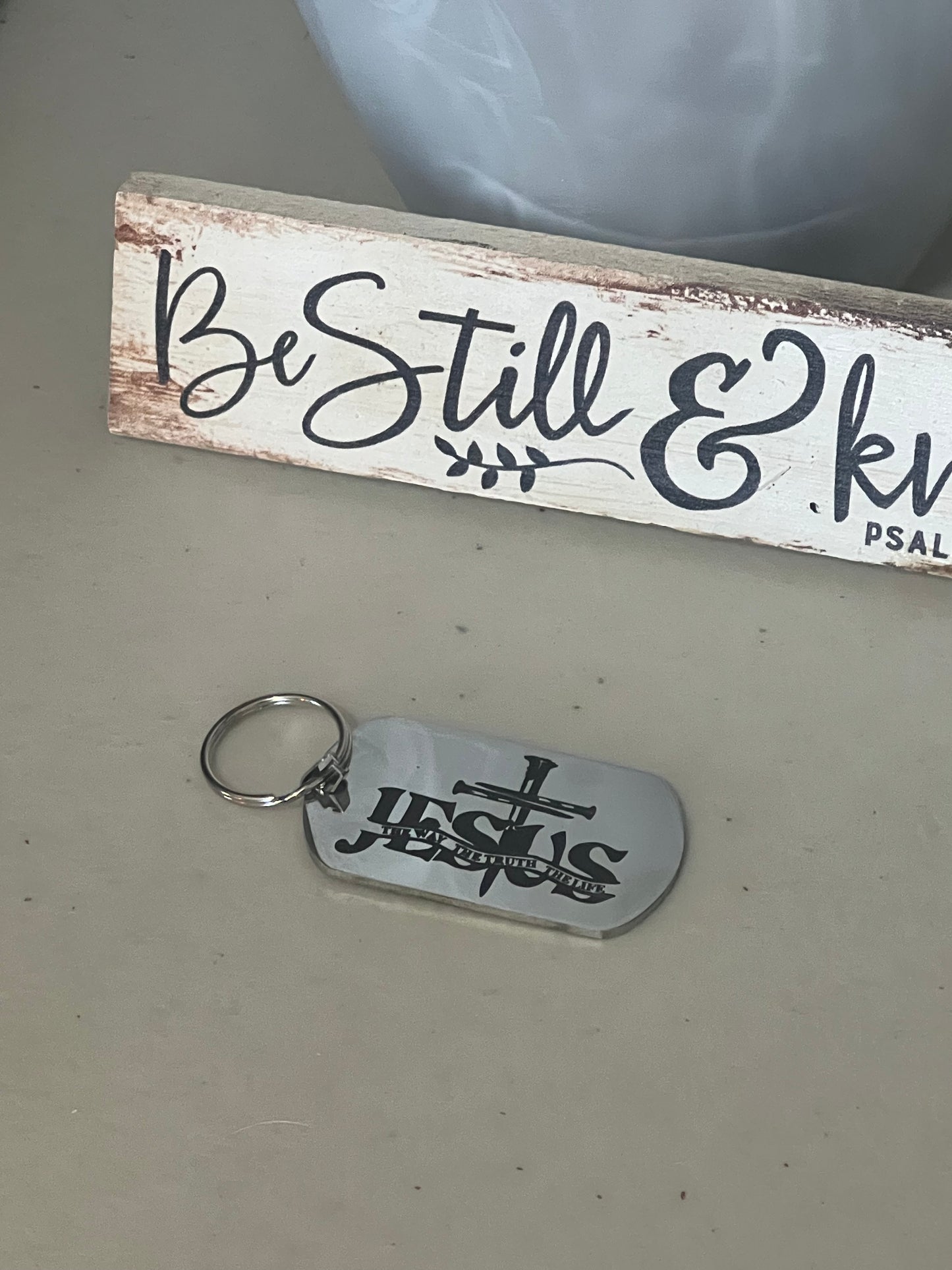 Stainless Steel Keychain - Jesus with Cross