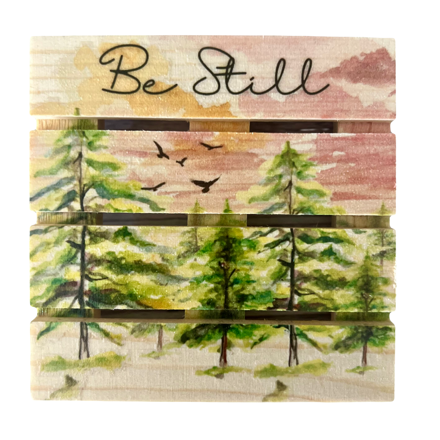 Mini Pallet Coaster - Be Still