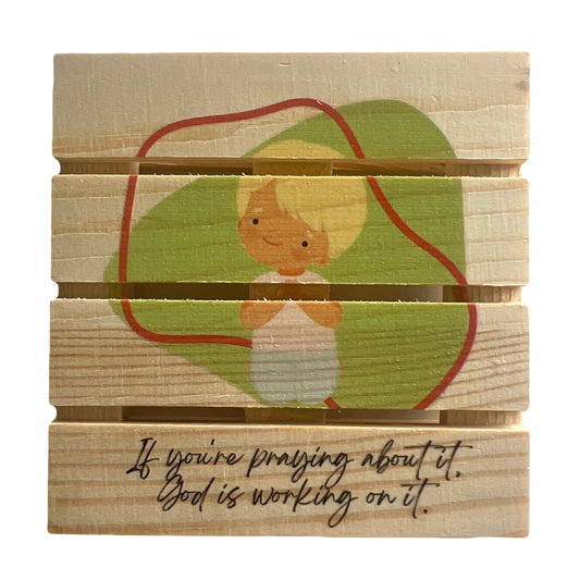 Mini Pallet Coaster - Praying Child 5