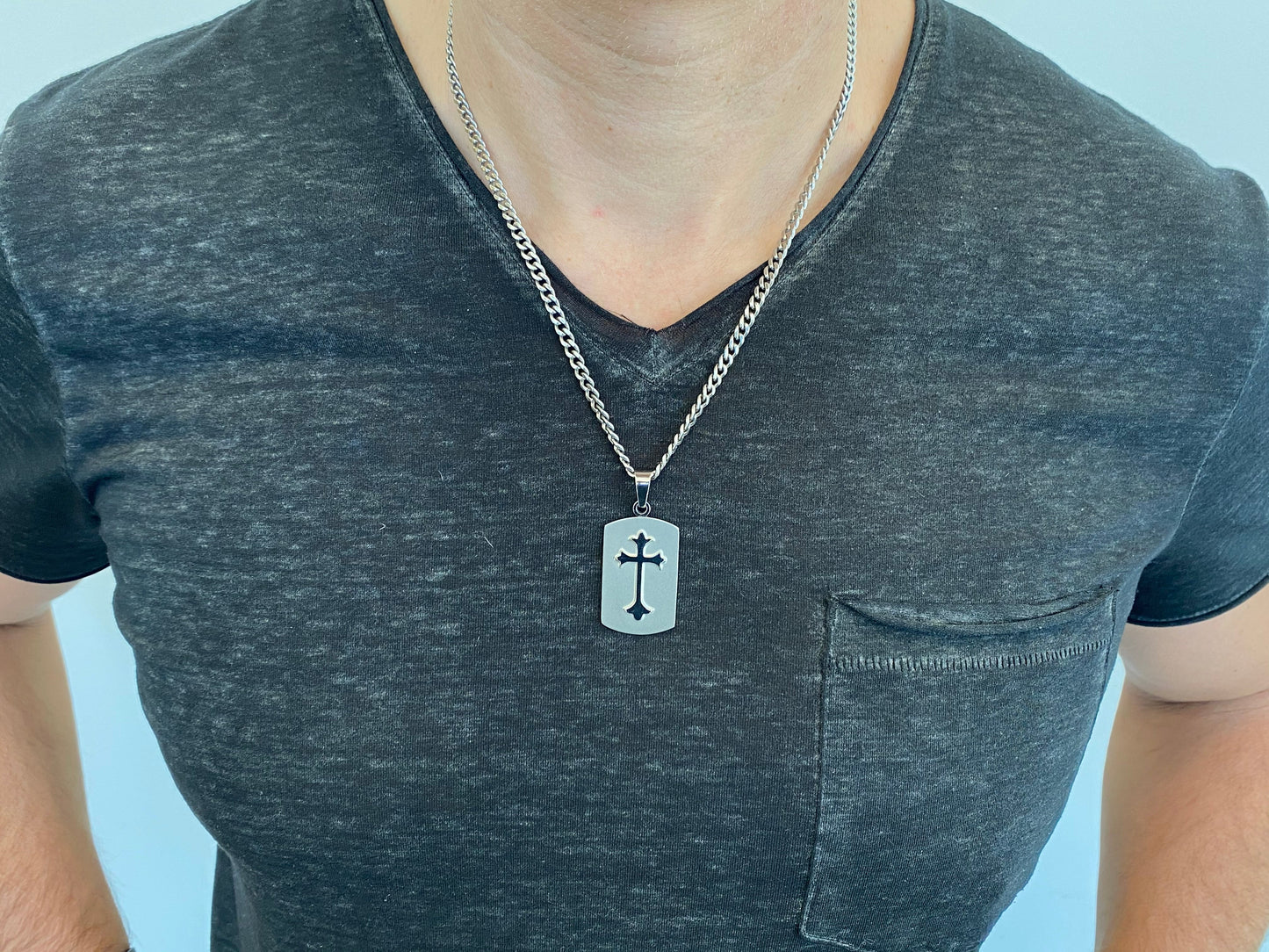 Men's Shield Cross Necklace