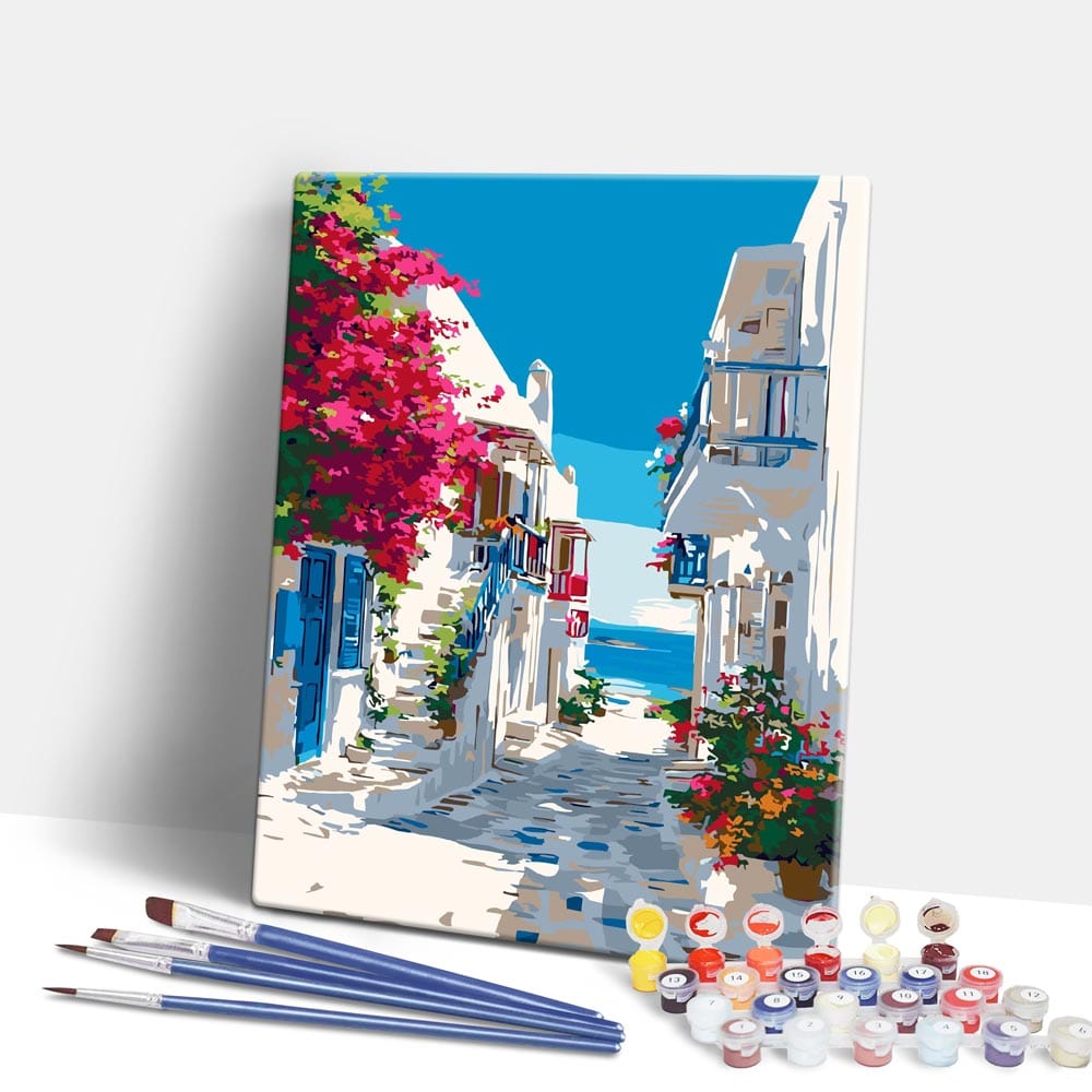 Santorini Sea View - Paint By Numbers Kit