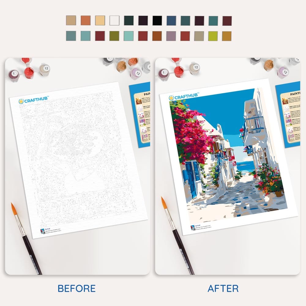 Santorini Sea View - Paint By Numbers Kit