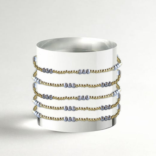 Gilded Gold Beaded Stretch Bracelet