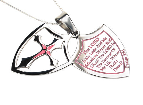 Women's 2 Piece Shield Cross Necklace