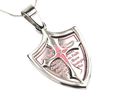 Women's 2 Piece Shield Cross Necklace
