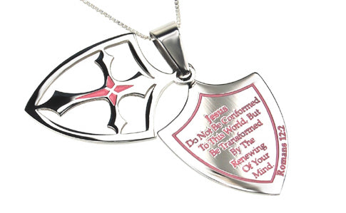 Women's 2 Piece Shield Cross Necklace