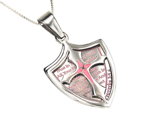 Women's 2 Piece Shield Cross Necklace