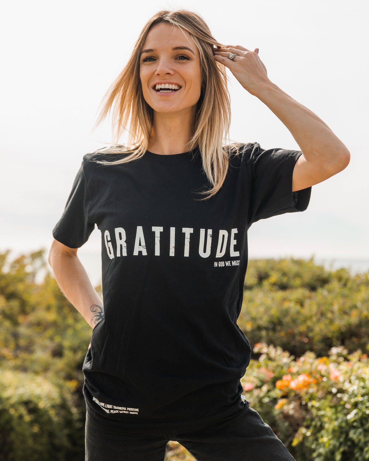 Gratitude Unisex Black Tee