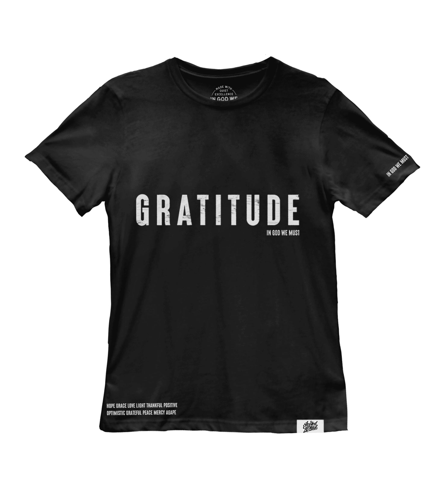 Gratitude Unisex Black Tee