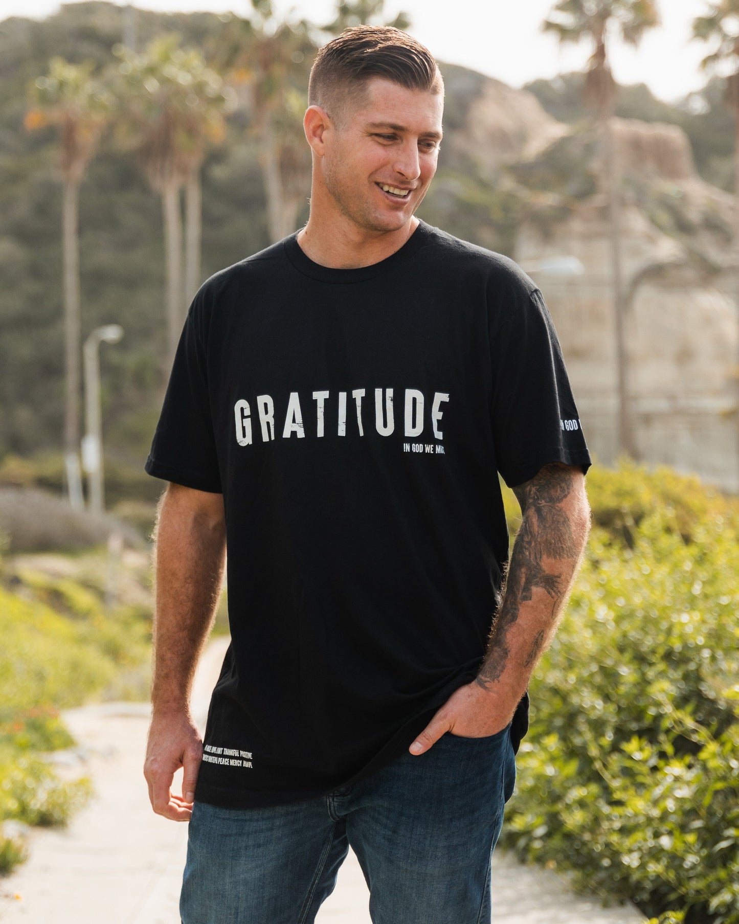 Gratitude Unisex Black Tee