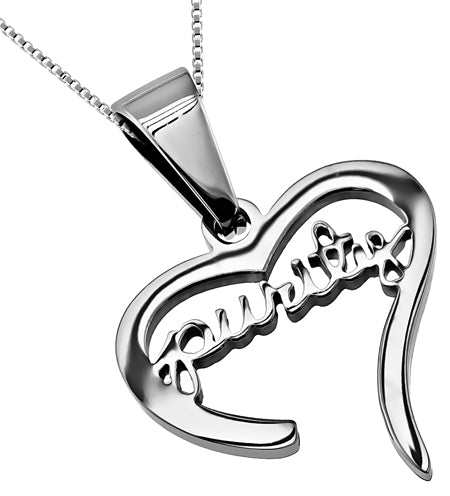 Women's Handwriting Heart Necklace