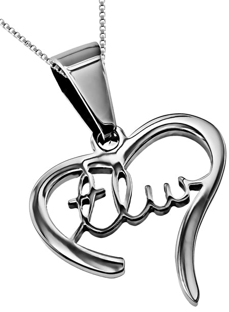 Women's Handwriting Heart Necklace