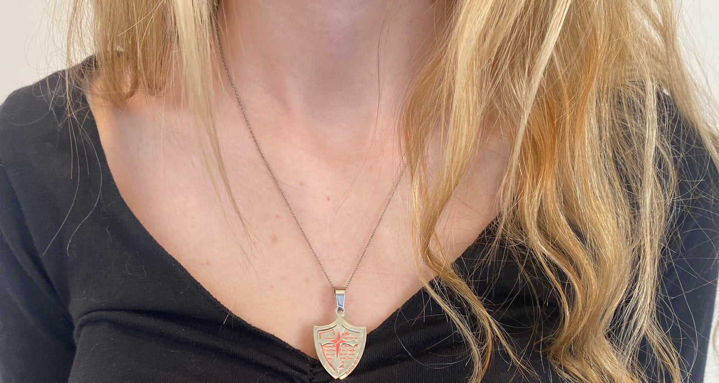 Women's 2 Piece Shield Cross Necklace