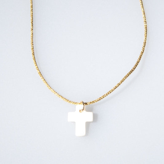 White Cross Necklace
